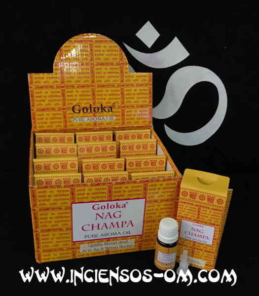 Aceites Goloka Nag Champa 12 ud 10 ml